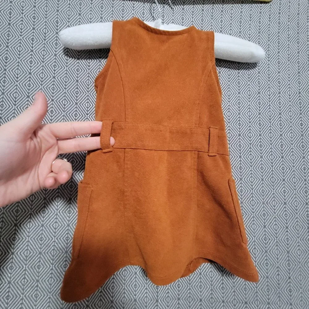 Genuine Kids From OshKosh  Copper/ Brown Dress With Built In Belt & Pockets 18M